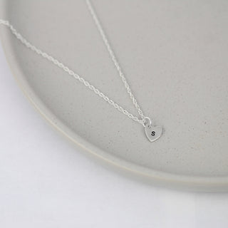 Tiny Heart Initial Necklace
