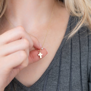 Mini 9ct Gold Cross Necklace