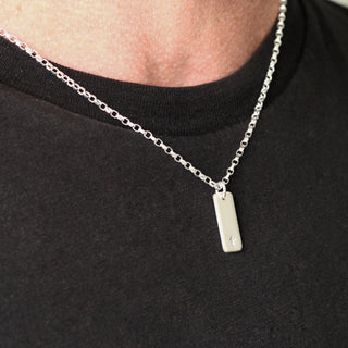 Cross Silver Tag Necklace