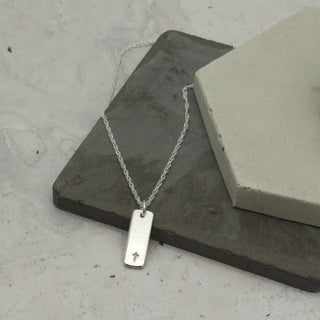 Cross Silver Tag Necklace