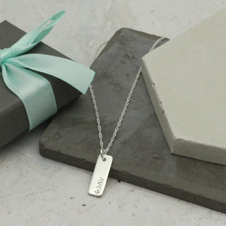 God is Greater G>^v Silver Tag Necklace