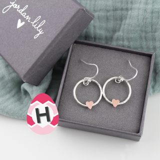 Copper Heart Drop Earrings