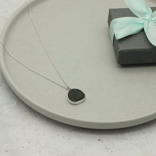 Dark Olive Green Sea Glass Pendant