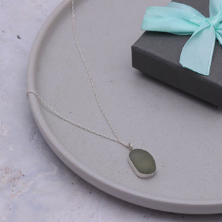 Light Grey Sea Glass Pendant