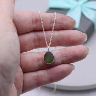 Light Olive Green Sea Glass Pendant