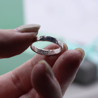 Secret Message Ring 'Dreamer' - Size O