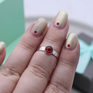 Red Abalone Gemstone Ring - Size J