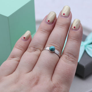 Turquoise Gemstone Ring - Size Q 1/2