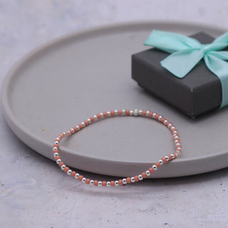 Stacking Bead Anklet - Coral
