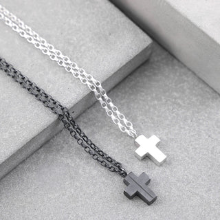 Medium Oxidised Black Cross Necklace