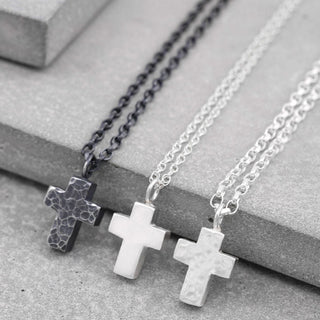 Medium Oxidised Black Cross Necklace