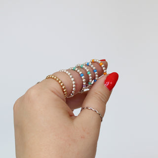 Colourful Bead Stretch Rings