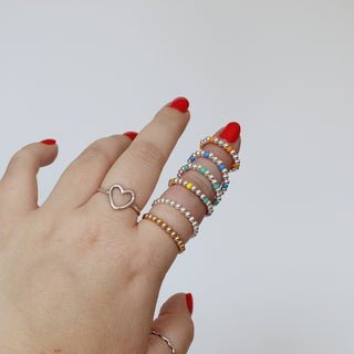 Colourful Bead Stretch Rings