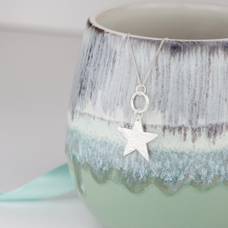 Long Silver Star Necklace