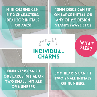 Individual Add-On Charms | Mini (7mm), Necklace (10mm), Star (10mm), Heart (8mm).
