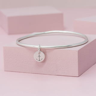 Anchor Sterling Silver Charm Bangle