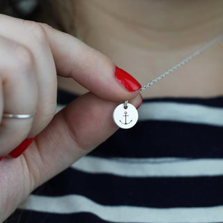 Simple Silver Anchor Necklace