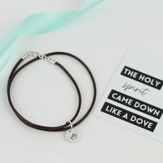 Stamped Dove Leather Bracelet