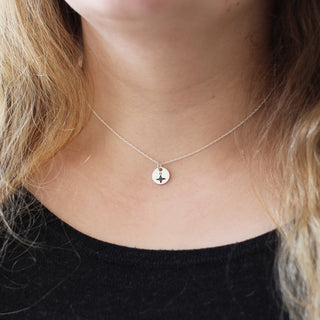 Silver Compass Charm Necklace