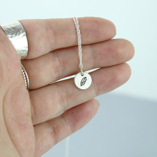 Silver Feather Charm Necklace