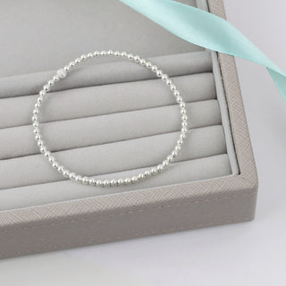 Plain Silver Bead Bracelet