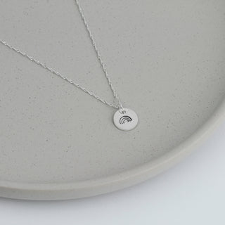 Silver Stamped Rainbow Necklace