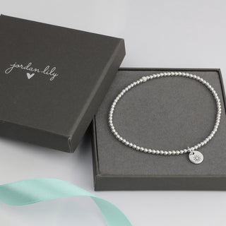 Beaded Anklet with Sterling Silver Charm