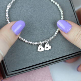 Heart with Initial Bead Bracelet