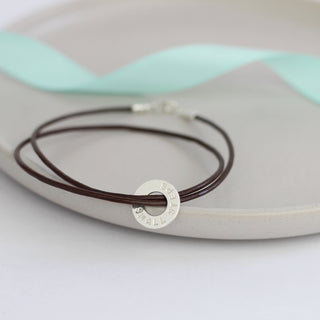 Mini Washer Leather Wrap Bracelet