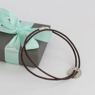 Mini Washer Leather Wrap Bracelet