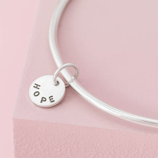 Hope Charm Bangle - Sterling Silver