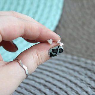 Heart and Arrow Stud Earrings