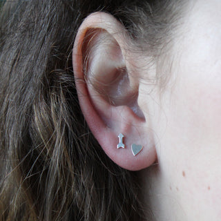 Heart and Arrow Stud Earrings