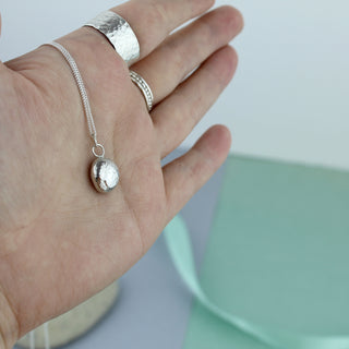 Long Recycled Silver Pebble Necklace