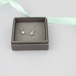 Recycled Silver Pebble Stud Earrings